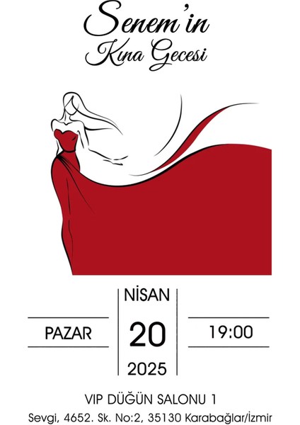 Kına Davetiyesi , Davetiye , Kına Gecesi Davetiyesi