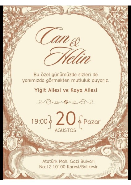 Düğün Davetiyesi , Nişan Davetiyesi , Kına Davetiyesi