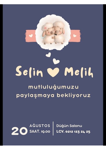 Düğün Davetiyesi , Nişan Davetiyesi , Kına Davetiyesi