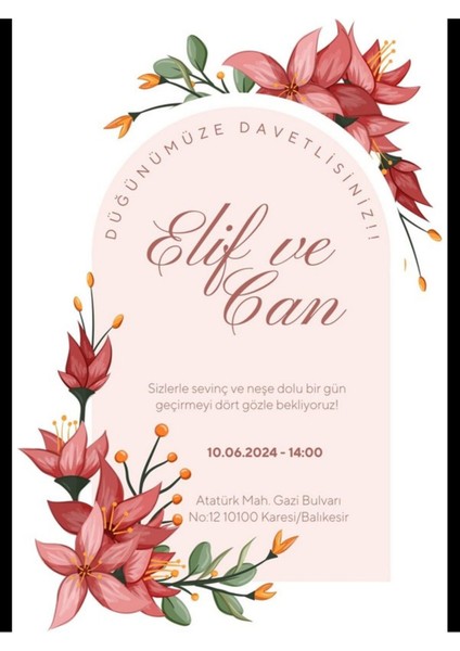 Düğün Davetiyesi , Nişan Davetiyesi , Kına Davetiyesi