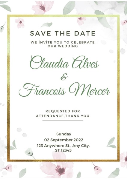 Davetiye, Düğün Davetiyesi, Nikah Davetiyesi, Nişan Davetiyesi