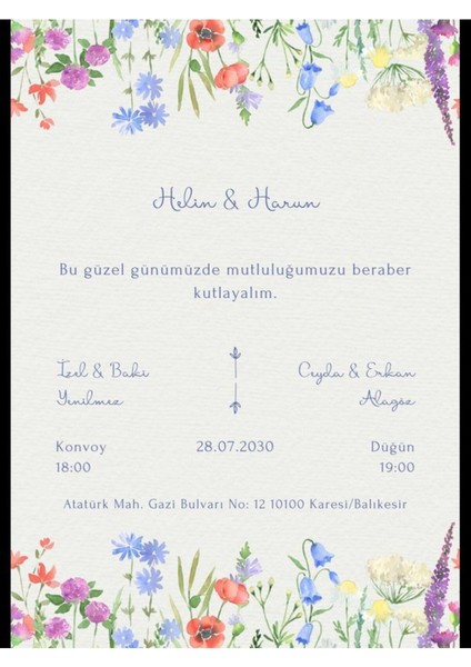 Düğün Davetiyesi , Nişan Davetiyesi , Kına Davetiyesi