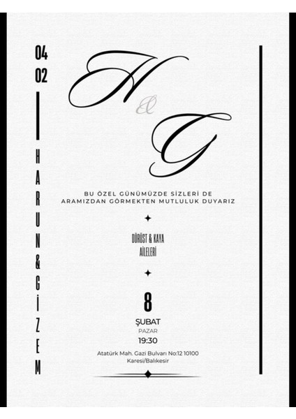 Düğün Davetiyesi , Nişan Davetiyesi , Kına Davetiyesi