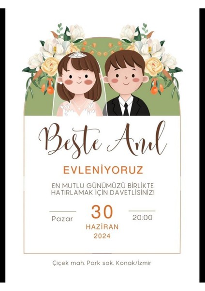 Düğün Davetiyesi , Nişan Davetiyesi , Kına Davetiyesi