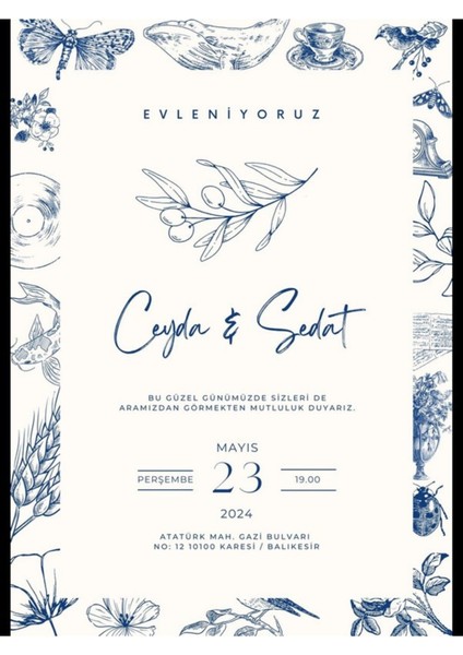 Düğün Davetiyesi , Nişan Davetiyesi , Kına Davetiyesi