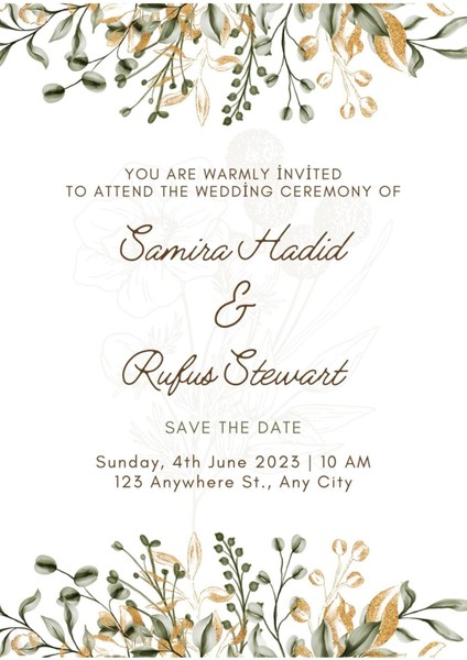 Davetiye, Düğün Davetiyesi, Nikah Davetiyesi, Nişan Davetiyesi