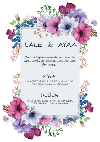 Davetiye , Düğün Davetiyesi , Nişan Davetiyesi