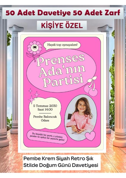 1 Yaş Partim Davetiyesi 100 Parça Premium 42