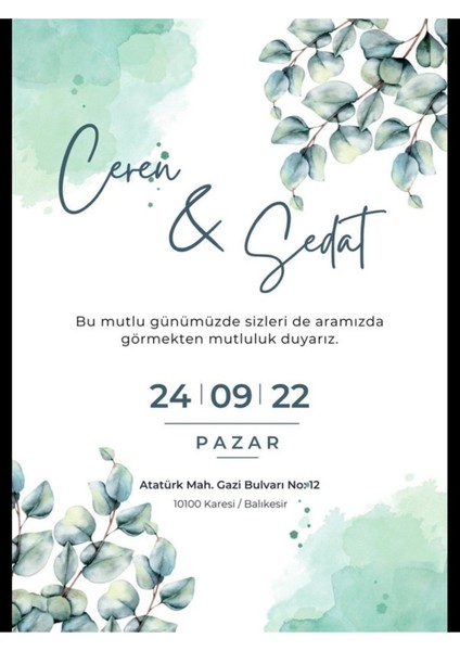 Düğün Davetiyesi , Nişan Davetiyesi , Kına Davetiyesi