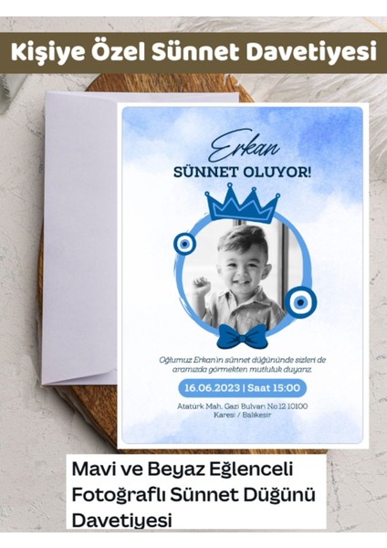 Sünnet Davetiyesi Kişiye Özel ( 1ADET ).