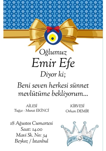Sünnet Davetiyesi