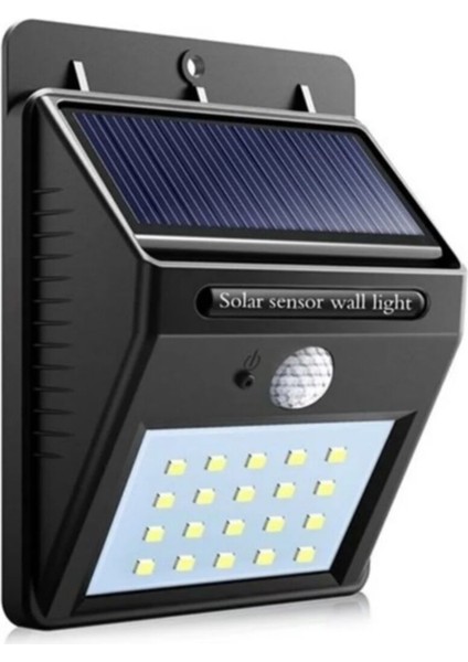 20 LED Güneş Enerjili Hareket Sensörlü Bahçe Aydınlatması Beyaz