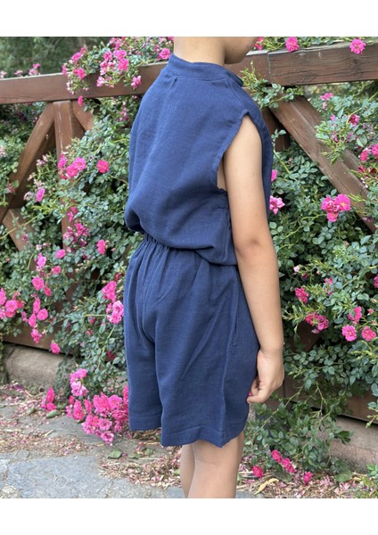 Çift Kat Müslin Kumaş Sıfır Kollu Yazlık Çocuk T-Shirt ve Şort Takım fırsatları