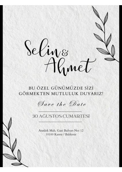 Düğün Davetiyesi , Nişan Davetiyesi , Kına Davetiyesi