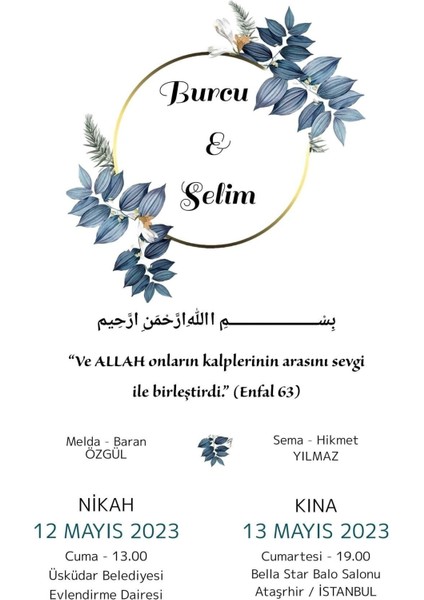 Davetiye , Düğün Davetiyesi , Nişan Davetiyesi