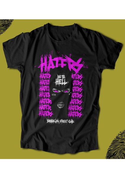 'haters Brooklyn Streets‘ Baskılı 'regular-Fit' Unisex Tişört