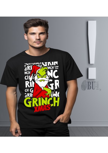 'grinch - Xmass‘ Baskılı 'regular-Fit' Unisex Tişört