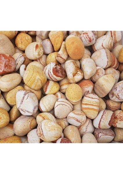 Sarı Çizgili Dolomit Taş 5 kg 6-10 cm Bahçe ve Dekorasyon Için Doğal Taş