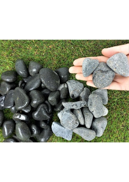 Siyah Bazalt Dolomit Taş 5 kg 2-4 cm Bahçe ve Dere Taşı, Çakıl Taşı