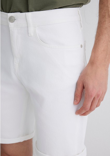 Brian Beyaz Comfort Jean Şort 0418423856