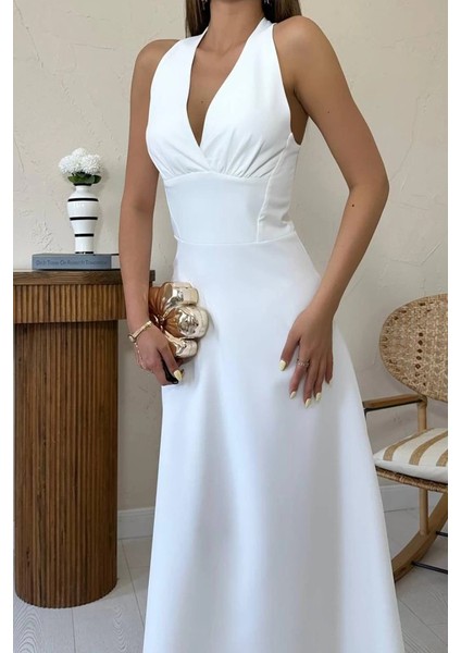 Ekru Atlas Göğüs Kuplu Elbise fırsatları