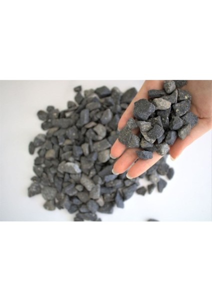 Siyah Bazalt Taş 3 kg 1,5-2,5 Cm, Bahçe ve Dekorasyon Taşı, Dere Taşı