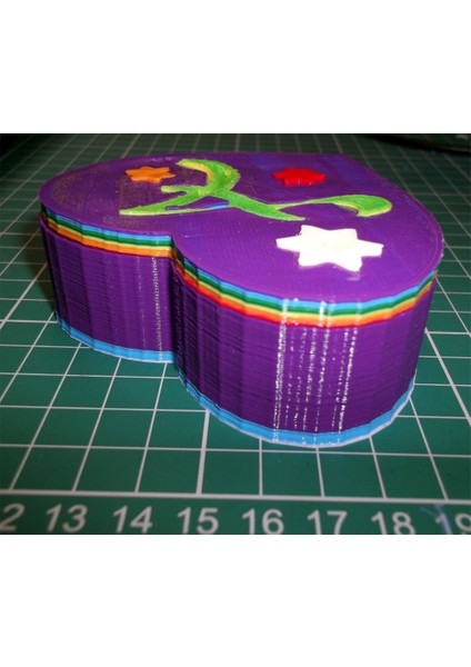 Özel Biri Için Çok Renkli Kalp Kutusu. (Plastik Aparattır!!!) 3D