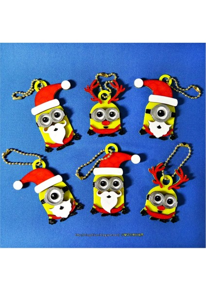 Minyonlar Keychain / Mıknatıslar -Kristmas Sevimli Versiyon (Plastik Aparattır!!!) 3D