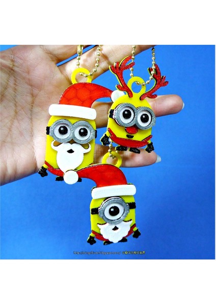 Minyonlar Keychain / Mıknatıslar -Kristmas Sevimli Versiyon (Plastik Aparattır!!!) 3D indirimleri