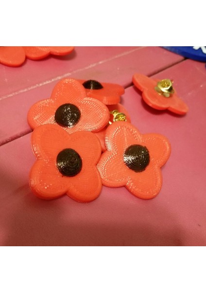 Haşhaş Gazileri Günü Poppy (Plastik Aparattır) 3D