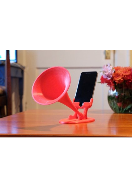 Gramofon Sabit - iPhone 6 Gramofon Boynuzu (Plastik Aparattır!!!) 3D
