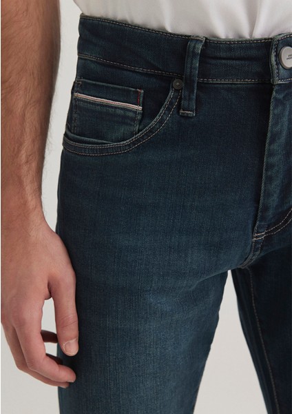 Marcus Mavi Premium Puslu Koyu Mavi Jean Pantolon 0035128946