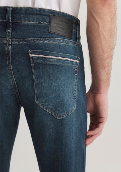 Marcus Mavi Premium Puslu Koyu Mavi Jean Pantolon 0035128946