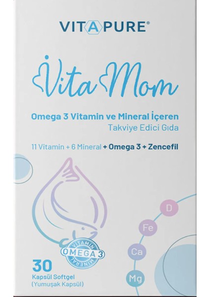 Vita Mom Omega 3 Vitamin ve Mineral Takviyesi 30 Kapsül fiyatları