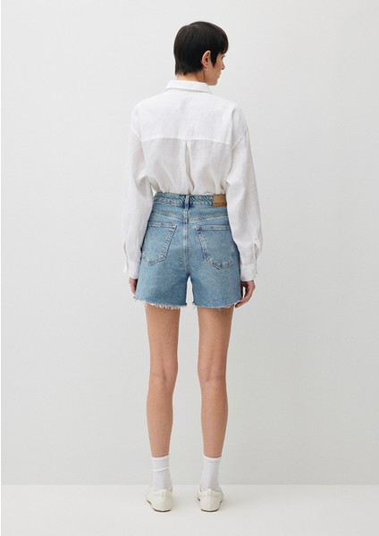 Millie 90lar Gölgeli Indigo Mavisi Jean Şort 1458934576
