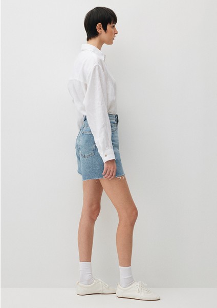 Millie 90lar Gölgeli Indigo Mavisi Jean Şort 1458934576