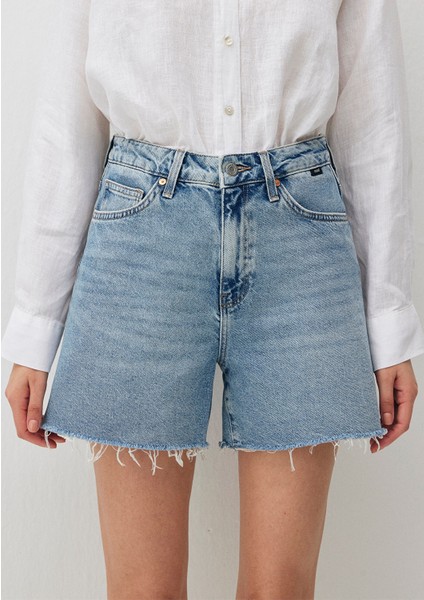 Millie 90lar Gölgeli Indigo Mavisi Jean Şort 1458934576