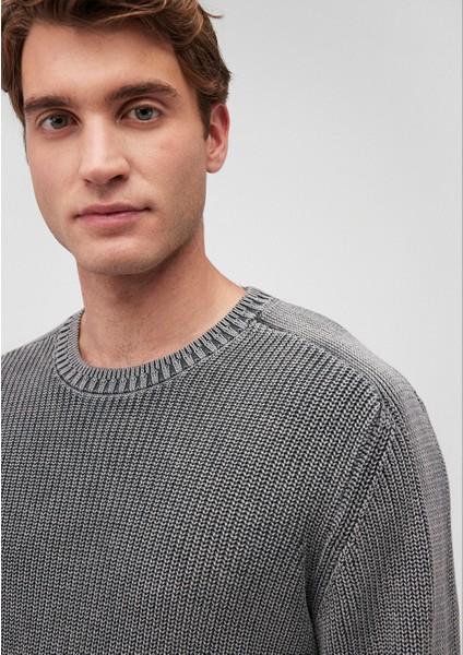 Bisiklet Yaka Gri Kazak 070767-34314