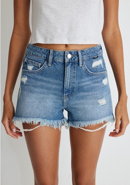 Rosie 90lar Koyu Mavi Jean Şort 1447433874