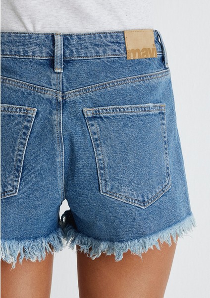 Rosie 90lar Koyu Mavi Jean Şort 1447433874