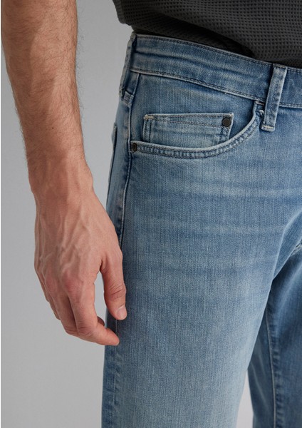 Nicholas Mavi Premium Puslu Açık MaviJean Şort 0416028720