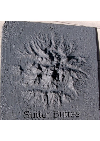 Sutter Buttes'in Kabartma Haritası (Sadece Plastik Aparattır!!!) 3D fiyatları