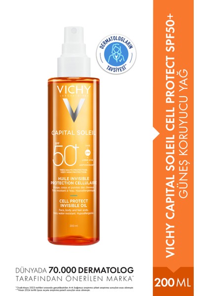 Capital Soleil Cell Protect Spf 50 - Güneş Koruyucu Yağ 200ml