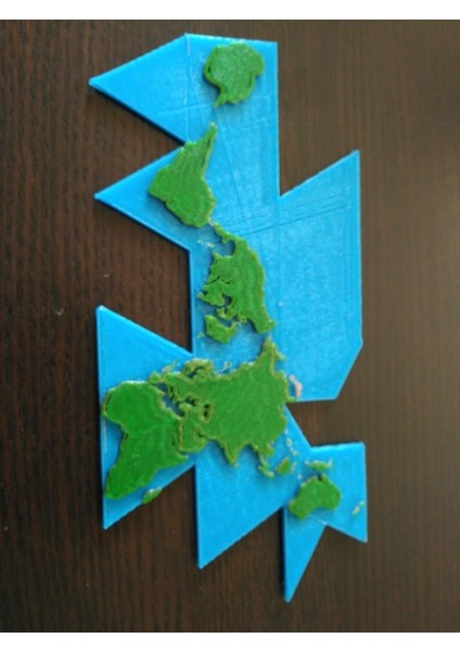 Dymaxion Projeksiyon Dünya Haritası (Sadece Plastik Aparattır!!!) 3D fırsatları