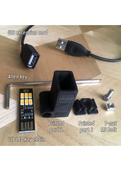 V-Slot Ekstrüzyonu USB Montajı (I.a. Cr-10, Ender 3, Tevo Tornado, Anycubic Kossel, Anet E10, Vb. (Plastik Aparattır!!!) 3D fırsatları