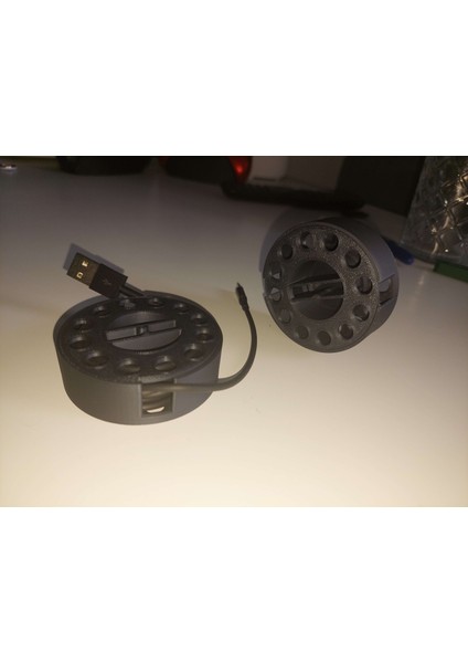 Çıkarılabilir Kapaklı Yin Yang Kablo Makarası (Sadece Plastik Aparattır!!!) 3D modelleri