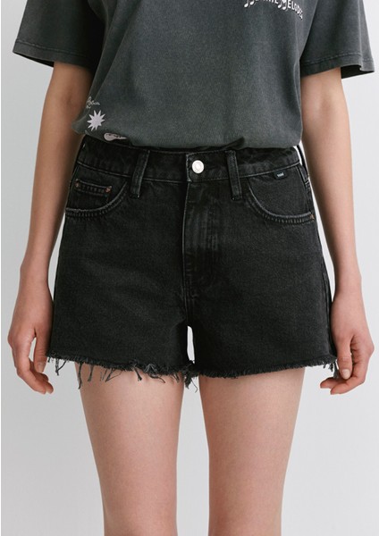 Rosie 90lar Yırtıklı Gri Jean Şort 1447481224