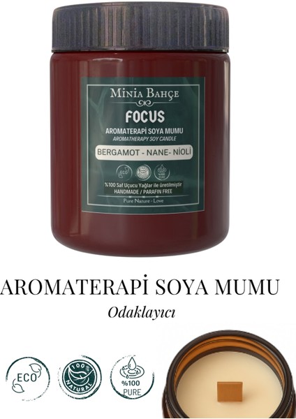 FOCUS Aromaterapi Soya Mumu – %100 Doğal El Yapımı | 150 gr