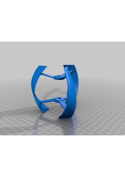 Rüzgar Türbini Jeneratörü 3 Bıçak Kavisli Yuvarlak Destek Standı (Plastik Aparattır!!!) 3D modelleri