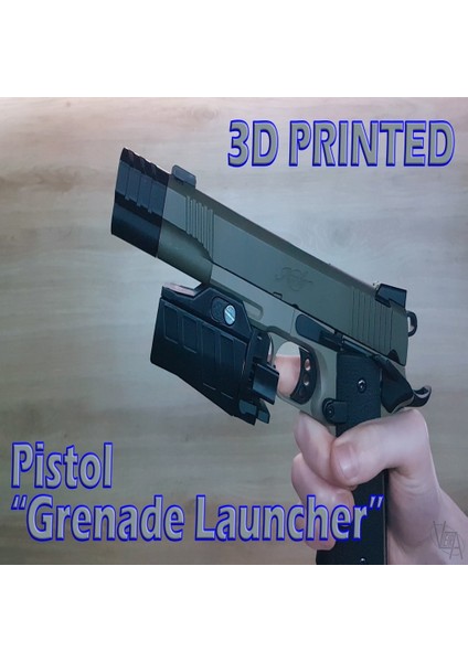 Airsoft Tabanca El Bombası Başlatıcısı (Sadece Plastik Aparattır!!!) 3D